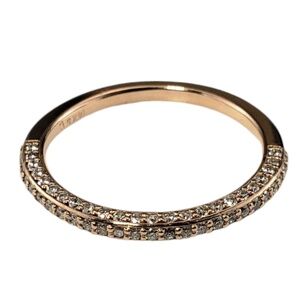 14 Karat Rose Gold Diamond Band Ring Size 7.25 #18970